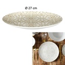 ASSIETTE PORCELAINE MOTIF FAIENCE D27CM