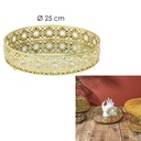 PLATEAU DECO MIROIR DORE D25CM