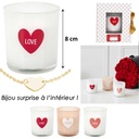 BOUGIE PARFUMEE COEUR ET BIJOU H8CM