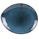ASSIETTE BLEU GALET 27.5X23CM AU GRES DU TEMPS
